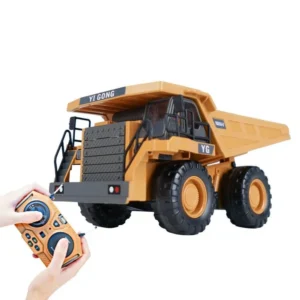 ✨ 1048 RC Dump Truck 1/24 Scale – 9CH 2.4GHz Construction Vehicle with Lights & Sound (40 Minutes Playtime) | Kids Engineering Toy