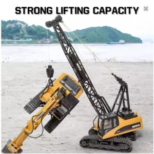HUINA 1572 1:14 RC Truck Crane – 15CH Metal Alloy Construction Vehicle with 2.4GHz Remote Control