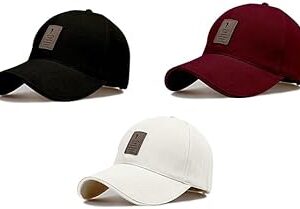 rytoria Combo 3 Pcs Cap for Men and Women Unisex Cotton Caps Adjustable Strap Free Size Summer Sports Cricket Gym Dance