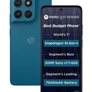 Motorola G57 Power 5G (Corsair, 8GB RAM, 128GB Storage) | Snapdragon 6s Gen 4 Processor | 6.72" FHD+ Display | 50MP LYT-600 + 8MP Ultrawide | 8MP Selfie Camera | 7000mAh Battery, 33W TurboPower | IP64