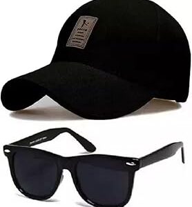 Stylish Sport Baseball Cap & Stylish Aviator Wayfarer Sunglass for Men's and Boy's (Pack of 2)