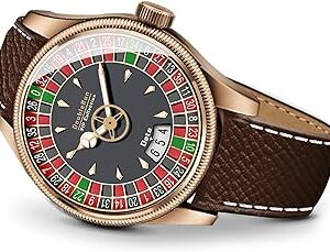 Men Date Function Analog Dial Brown Leather Belt