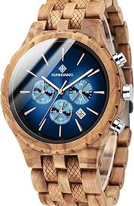 Stylish Men's Wooden Watch | Multifunctional Wristwatch with Calendar | Lightweight & Comfortable | Natural Wood Design | Casual Wear